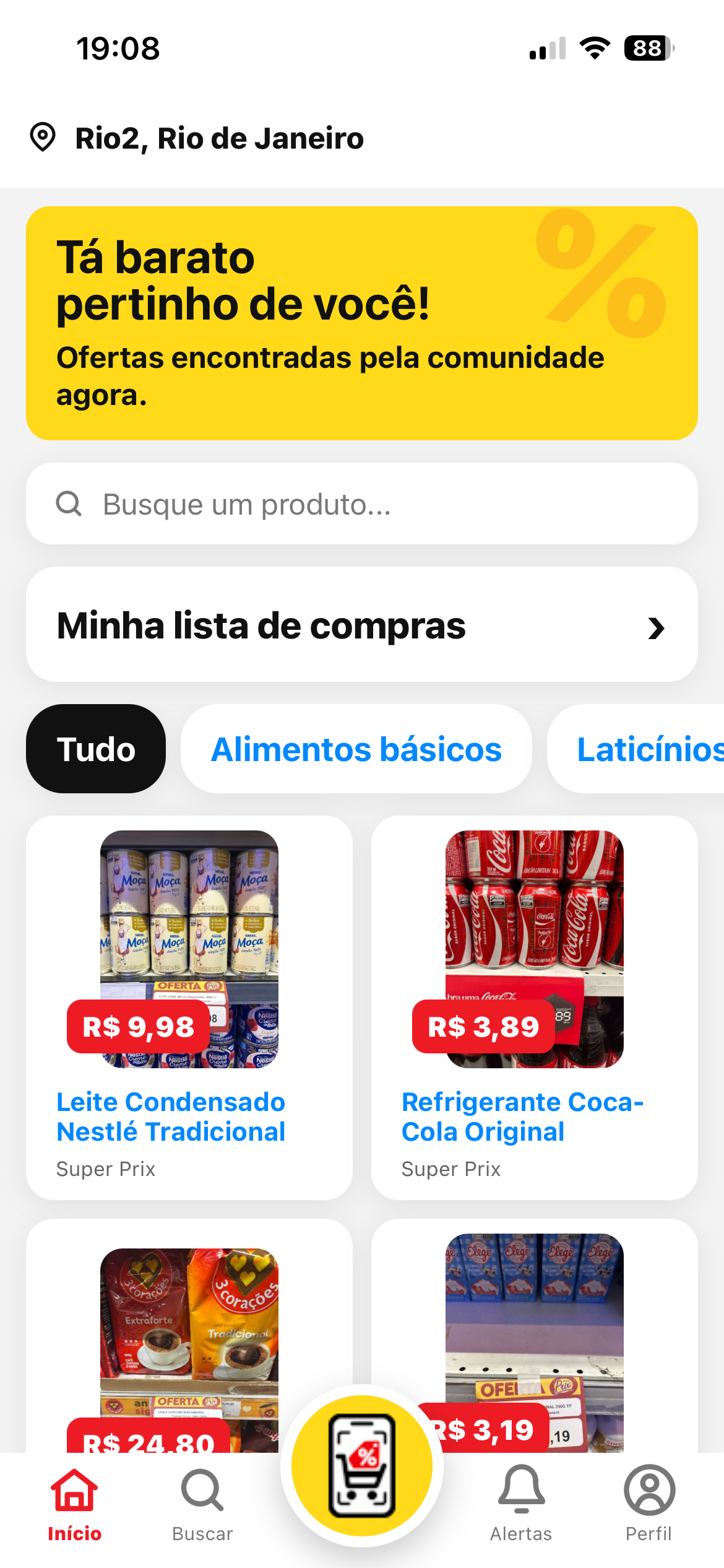 Tela do PicPreço: Ofertas perto de você