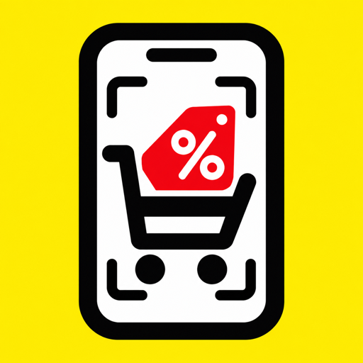 Ícone PicPreço: celular com carrinho e etiqueta de desconto